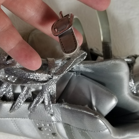 Girls Silver Skechers high tops, size 4 - Picture 4 of 10